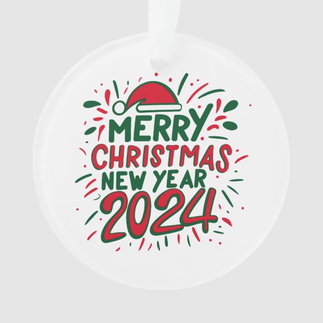 Adorno Feliz Navidad Feliz Año Nuevo 2024 (Anverso)