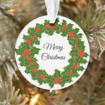 Feliz Navidad Holly Wreath