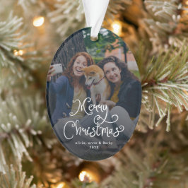 Adorno Feliz Navidad Letra Caprichosa Foto de Familia Per