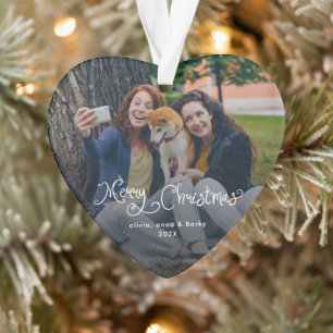 Adorno Feliz Navidad Letra Caprichosa Foto de Familia Per