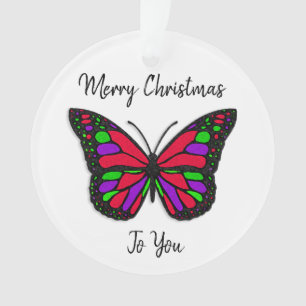 Adorno Feliz Navidad Mariposa Navidad Keepsake