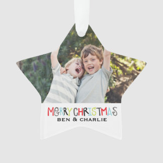 Adorno Feliz Navidad | Monograma de Star Ornament