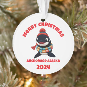 Adorno Feliz Navidad Orca Anchorage Alaska