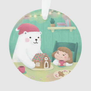 Adorno Feliz Navidad: Oso Polar y Niño