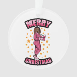 Adorno Feliz Navidad Pajama Melanin X-mas Sweater Sista