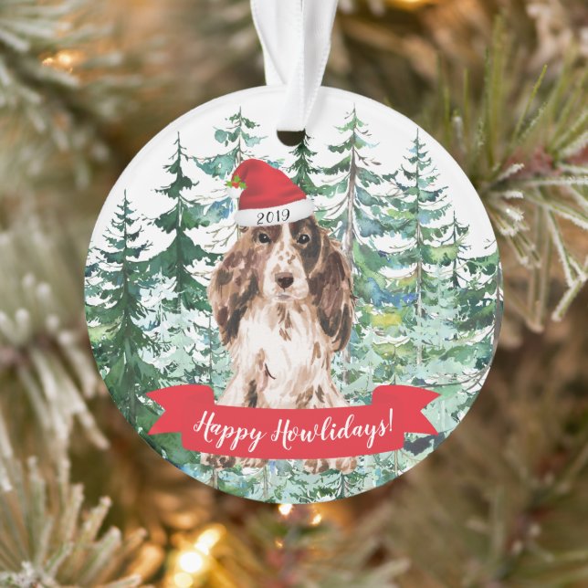 Adorno Feliz Navidad Perro Cocker Spaniel Marrón Navidad (Árbol)