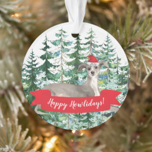Adorno Feliz Navidad Perro Galgo Italiano Navidad
