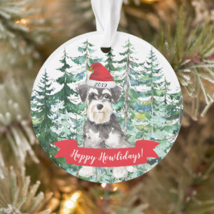 Adorno Feliz Navidad Perro Schnauzer Miniatura Navidad