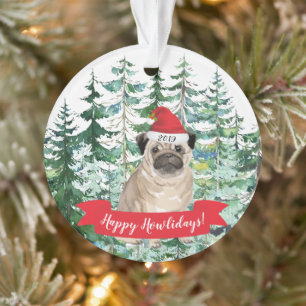 Adorno Feliz Navidad Pug Perro Navidad