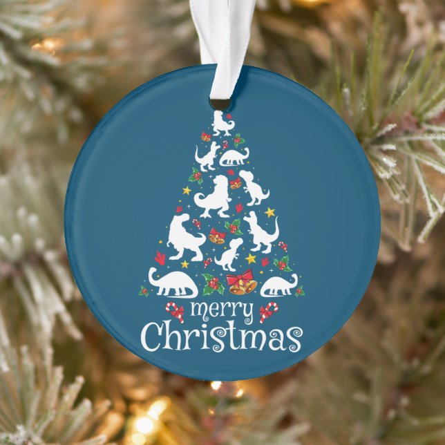 Adorno Feliz Navidad T Rex Niños Niños Navidades divertid (Árbol)