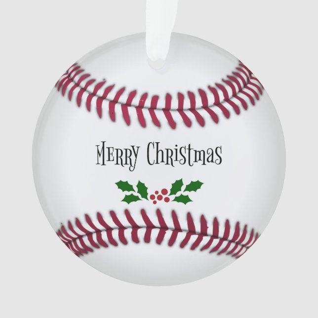 Adorno Feliz Navidad, Tema De Béisbol, (Anverso)