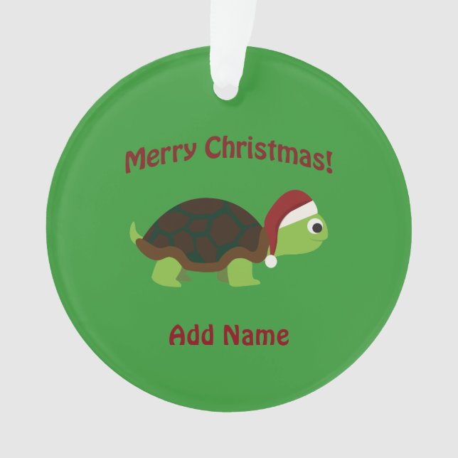 Adorno ¡Feliz Navidad! Tortuga de Santa (Anverso)
