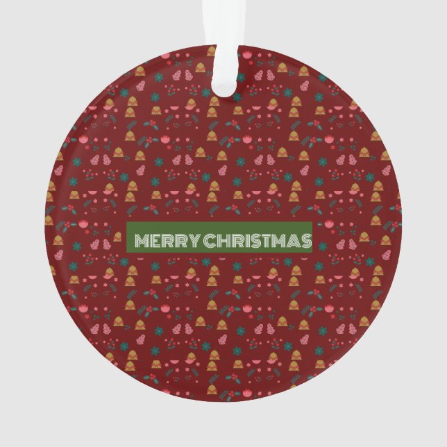 Adorno Feliz Patrón de Navidad Elegante (Reverso)