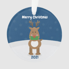 Adorno Feliz reno navideño en Personalizado de la máscara
