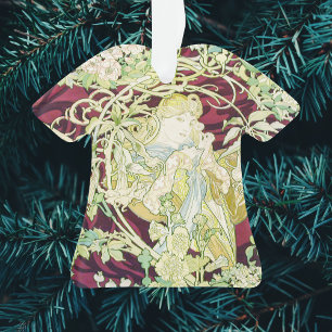 Adorno Femme à marguerite - Mucha textile panel repro