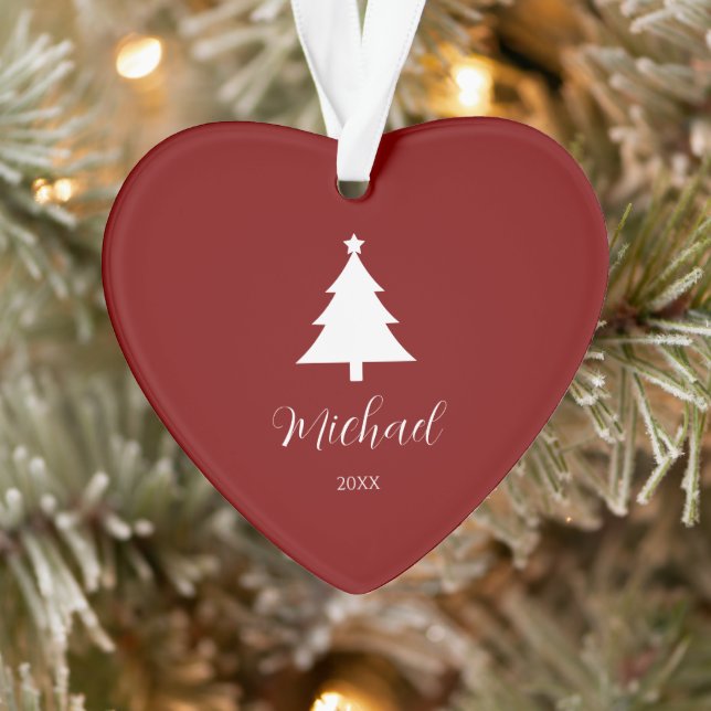 Adorno Festive Christmas Tree Heart-Shaped Mark Ornament (Árbol)
