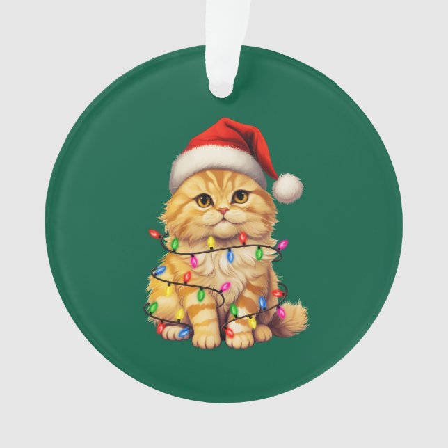 Adorno Festive Feline Christmas Ornament  (Anverso)