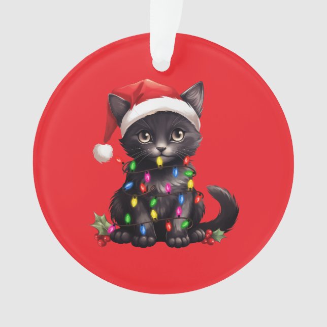 Adorno Festive Feline Christmas Ornament  (Anverso)