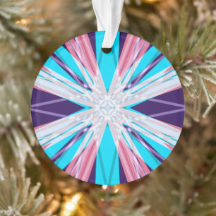Adorno Festividad de copo de nieve azul morado rosa blanc