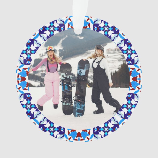 Adorno Festividad de merry Navidades azules fotograma (Anverso)