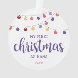 Adorno Festividad de mi primera Navidad como Nana Purple