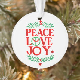 Adorno Festividad de Navidades de Peace Love Joy