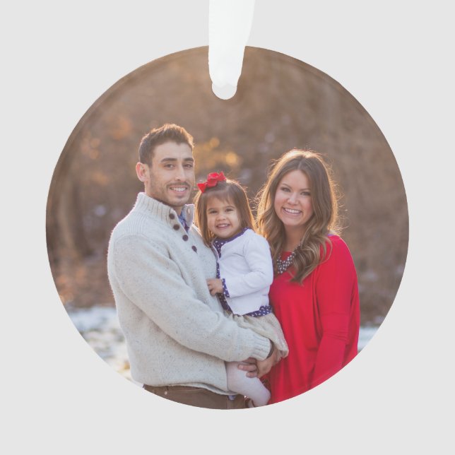 Adorno Festividad personalizada de la foto de la familia  (Anverso)