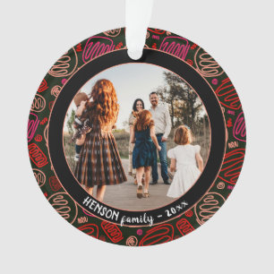 Adorno Festividad Red One line Navidades de arte Familia 