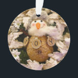 Adorno Festividad Rustic Burlap Snowman Poinsettia<br><div class="desc">Celebra la temporada de fiestas con este hombre de nieve acogedor, divertido y festivo. La foto del Ornamento de Acrílico es una corona de estilo moderno inspirada en una granja con un muñeco de nieve de vidrio rústico con cuerpo de bupón, una bufanda suave y un gorra cálido, ideal para...</div>