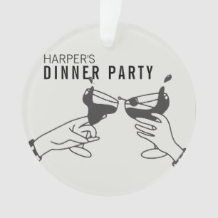 Adorno Fiesta de cena de Ser y Retro Negro