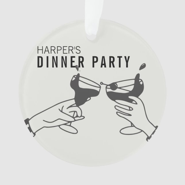 Adorno Fiesta de cena de Ser y Retro Negro (Anverso)