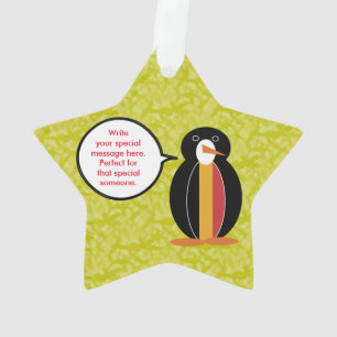 Adorno Fiesta de la bandera belga Sra. Penguin hablando
