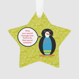 Adorno Fiesta de la bandera de Aruba Sra. Penguin habland