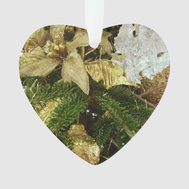 Adorno Fiesta del Árbol de Navidad Plateado y Oro II (Anverso)