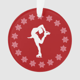 Adorno Figura roja y blanca personalizada patinador del