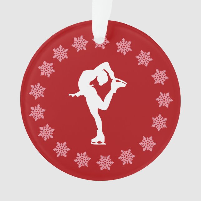 Adorno Figura roja y blanca personalizada patinador del (Anverso)