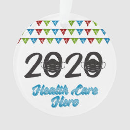 Adorno Fin de año de la Máscara Health Care Hero 2020