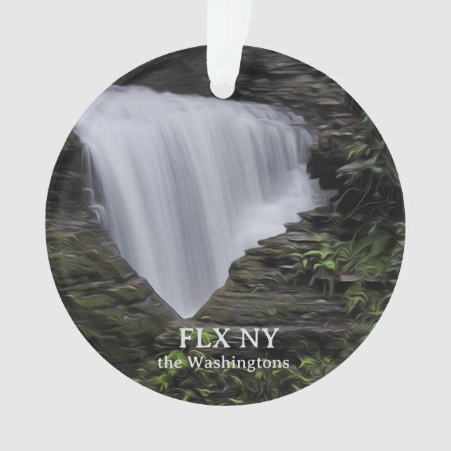 Adorno Finger Lakes Name Year Acrylic Circle Ornament  (Anverso)