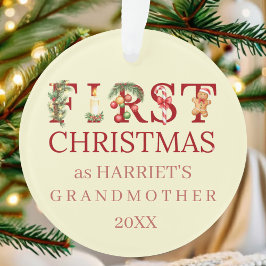 Adorno First Christmas as Grandma Red Typography – Custom