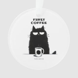 Adorno First Coffee Then Meow – Funny Cat Coffee Lover