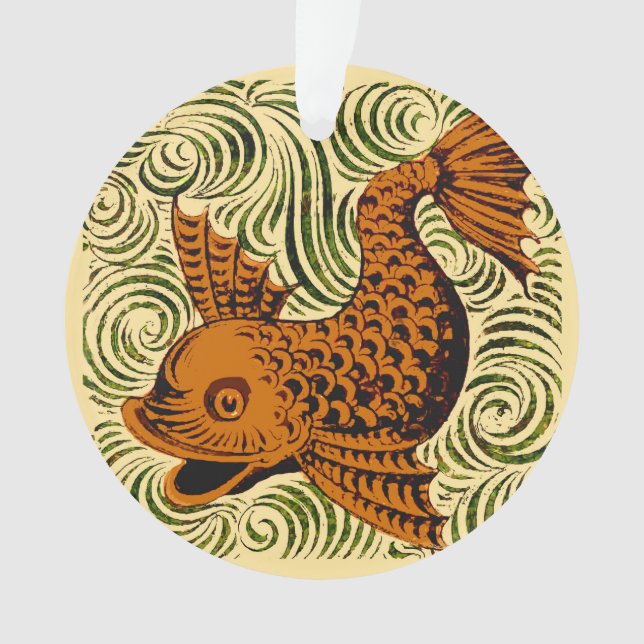 Adorno Fish Antiguo Tile Antiguo arte (Anverso)