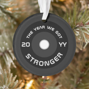 Adorno Fitness con barra 2025 Navidad personalizada