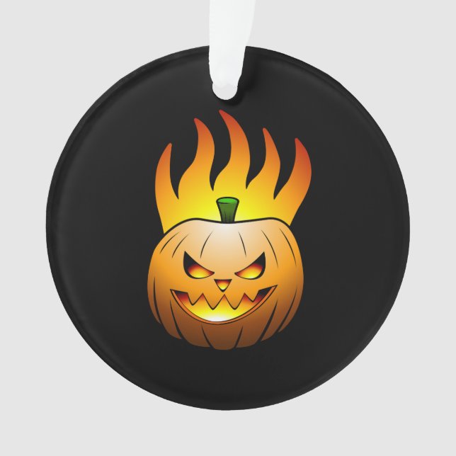 Adorno Flaming Jack O'lantern Halloween Pumpkin (Anverso)