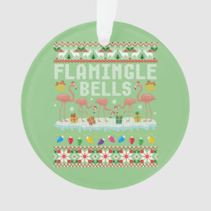 Adorno Flamingle Bells Navidades de flamencos rosados nav