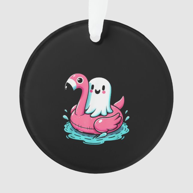 Adorno Flamingo Funny Spooky Summer Summerween (Anverso)