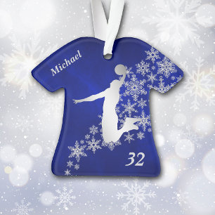 Adorno Flauta de nieve de plata azul Baloncesto Slam Dunk