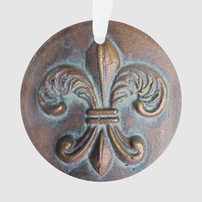 Adorno Fleur De Lis, Impreso De Aspecto De Cobre Antiguo (Anverso)