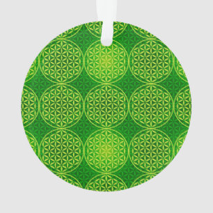 Adorno Flor de vida - patrón de sello - verde