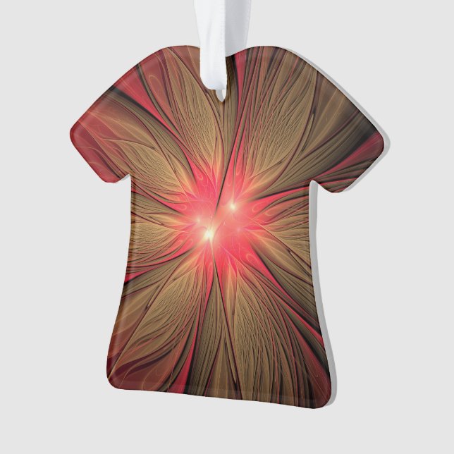 Adorno Flor fractal de fanatismo rojo (Anverso)