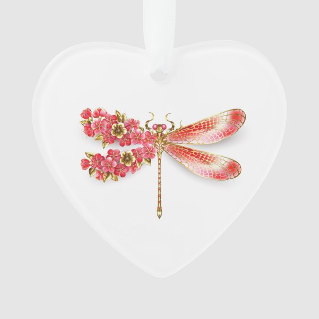 Adorno Flor libélula con sakura de joyas (Anverso)